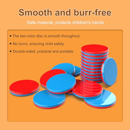 50 Stück Wendeplättchen Rot Blau Kunststoff Rechenplättchen Grundschule Wendeplättchen Mathe Rechenhilfe Zählchips Perfekt Zum Addieren Subtrahieren Sortieren