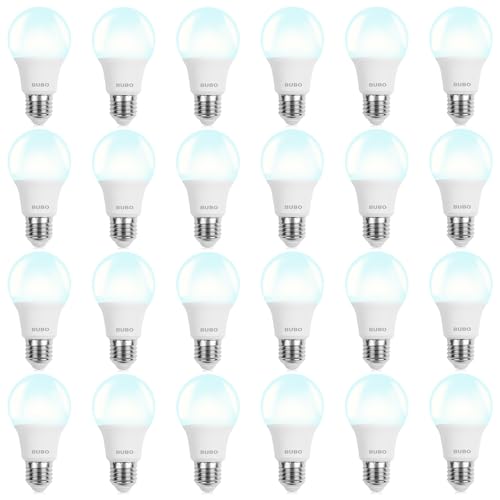 Image of BUBO A19 LED Light Bulbs, 100 Watt Equivalent LED Bulbs, Daylight 5000K, 1500 Lumens, E26 Standard Base, Non-Dimmable, 13W Soft White LED Bulbs for Bedroom Living Room Home Office, 24 Pack