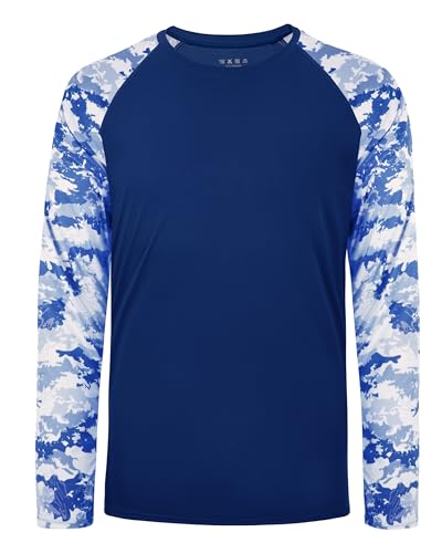 Image of FISHEAL Mens Long Sleeve Fishing Camo Shirts, UPF 50+ Sun Swim Rash Guard