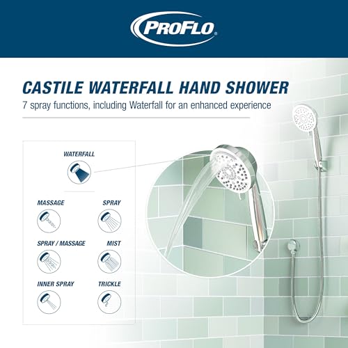 PROFLO PFHS225 Castile 1.75 GPM Regadera de mano cromada miniatura 2
