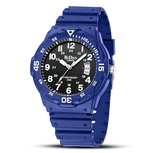 HANPOSH Herren Uhr Uhren Herren Männer Analog Quarzuhr 30M wasserdichte Armbanduhren mit Datum Casual Designer Uhr für Männer Silikon Armband