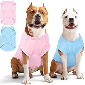 Nanaki 2 Pack Breathable Dog Shirts for Large Dogs-Stretchy T-Shirts, Tank Top Soft Mesh Lightweight Quick Dry Sweatshirt, Pullover Vest Pajamas, Ideal for Sun Protection Spring Summer