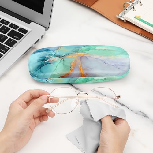 Image of FINTIE Hard Shell Eyeglasses Case, Portable Protective Glasses Cover Eyeglass Holder Box with Cleaning Cloth for Men Women