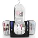 HOMIEHOME Travel Toiletry Bags,5 Space Large Capacity Foldable Waterproof Dopp Kits and Makeup Organizer with Free eBook , Classic Black