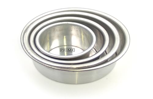 Image of Prime Bakers and Moulders Round Cake Baking Pan Aluminum Tin Mold for Oven (3,4,5,6 Inch)