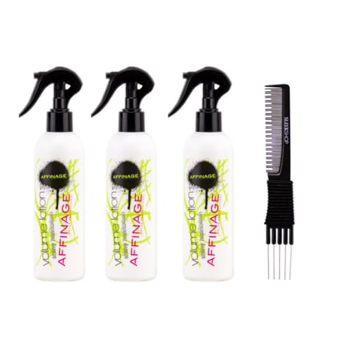 yper Affinage Volume Lotion Shiny Hair Lotion (8.45 oz) with Teasing Comb Pack 3