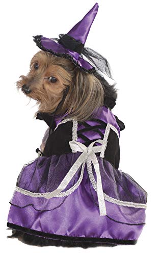 Rubie's Purple Witch Pet Costume Dress and Hat , Large