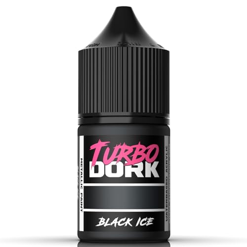 Turbo Dork Black Ice Metallic Acrylic Paint 22ml Bottle - Water-based Non-Toxic Metallic Finish Paint