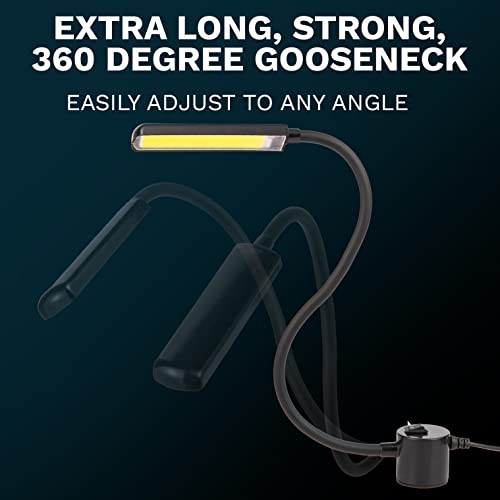 FAJ Sewing Machine Light, Magnetic, Flexible 60 LED Work Lights, Bandsaw Accessories, Scroll Saw with Extra Long Gooseneck (2 Pack) - 4 Mount Anywhere Discs Included