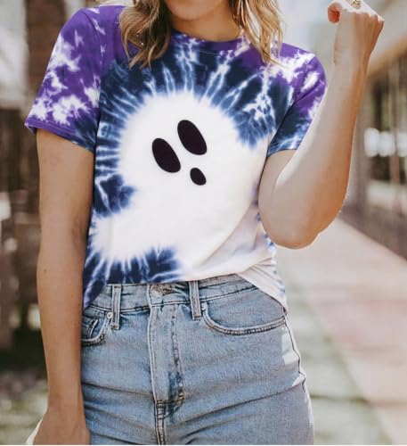 Halloween Shirt Women Ghost Tie Dye - image 2