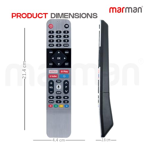 Image of marman Compatible with Skyworth Tv Remote Suitable for 4K OLED UHD Android Television Bluetooth Connection Voice Command with Netflix YouTube Media Player and Google Play Hot Keys- Pairing Must !