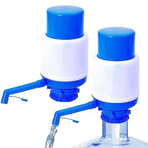 2 Pack Manual Water Pump, Hand Press Dispenser for 2-6 Gallon Jugs, Portable Drinking Water Fountain for Home, Office, Outdoor Use