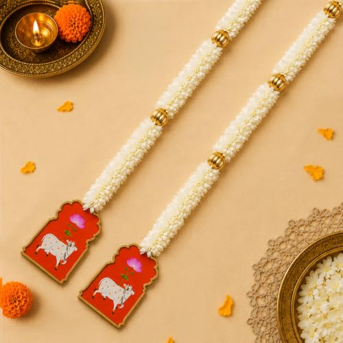 Image of SpecialYou Ganpati Decoration Setup for Home Decor With Set of 2 Cow Lotus Wall Hanging Decoration, Ganapati Decoration Items for Home, Wall Decor Items for Living Room