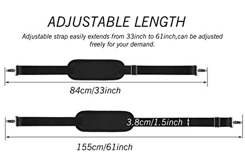 Image of Shoulder Strap, Universal Replacement Laptop Shoulder Strap Luggage Duffle Bag Strap Adjustable Belt with Metal Hooks for Duffel Briefcase Computer Bags Laptop Case Messenger Bag / Luggage Bag, Blue