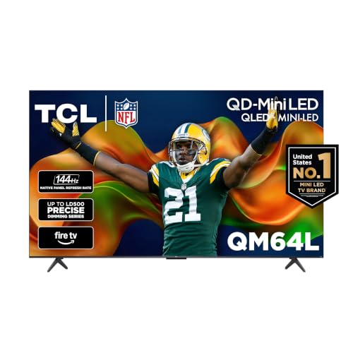 TCL 85" QM64L High Contrast QD-MINI-LED 4K AI Smart Fire TV | 144 HZ, Motion Rate 480, Dolby Vision & Atmos, Onkyo 2.1 Audi…
