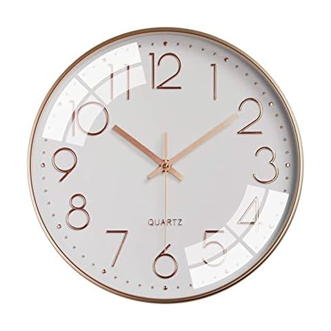 ALEENFOON Reloj de Pared Silencioso 30 cm Oro Rosa Cover
