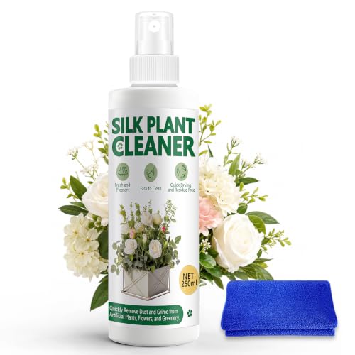 OverZyn 8.5 Oz Silk Plant Cleaner Silk Flower cleaner Spray no Wipe Artificial Plant Cleaner Quick-Drying and Streak-Free Instantly Restores Shine Suitable for Artificial Plants and Flowers