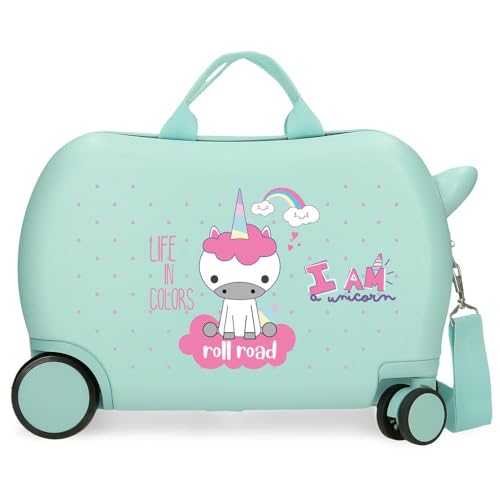 Valise enfant licorne Roll Road turquoise pour des vacances magiques