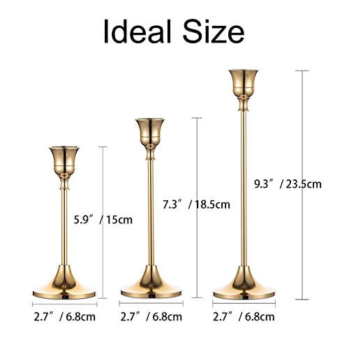 Set Of 30 Gold Candle Holders For Candlesticks, Inweder Taper Candle Holders, Tall Metal Candlestick Holders For Table Centerpiece, Wedding, Home Decor, Dining, Party, Fits 3/4 Inch Thick Candles #TOP5