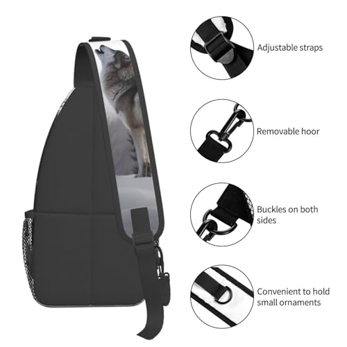Morrales de senderismo sling crossbody negro unisex miniatura 4