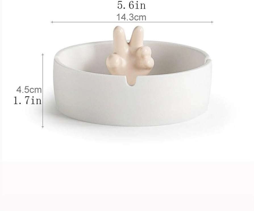 Ash Tray Ceramic Ashtray Accessories Tabletop Cigarettes Ashtrays for Indoor Outdoor Patio Home Office Use 3 Slot Holder Ash Tray Outdoor Ashtray(White)