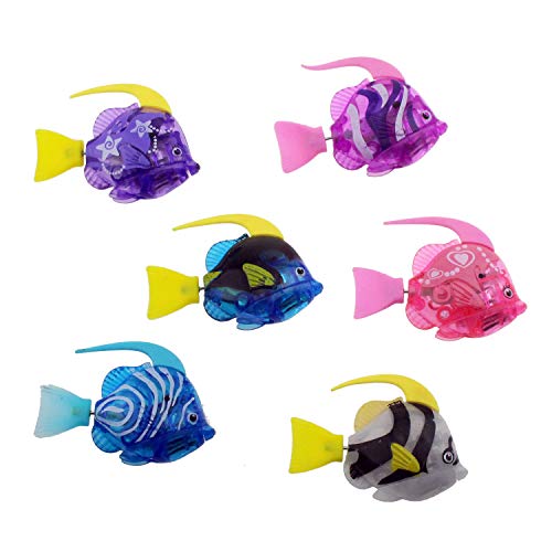 Tipmant Electronic Fish Toy Electric Animal Pets Goldfish Water Tank, Bathtub, Swimming Pool Kids Bath Toys Birthday Chiristmas Gift (6 Fish)