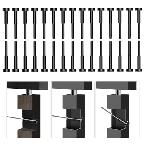 Image of 30Pack Swage 1 /10 inch 1 /8 inch Invisible Cable Railing Kit Tensioner Terminal Hidden - PVD Coating Long-Lasting Finish, T316 Stainless Steel Cable Railing Hardware for 2 inch x 2 inch Metal Wood Post, Black