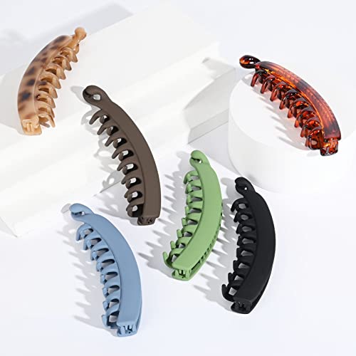 Deeka Banana Clips Hair 6 Pcs Large Hair Accessories For Thick Hair French Barrettes Clincher Combs Tortoise Shell Curly Hair Vintage Ponytail Holder For Women Girls -L #TOP5