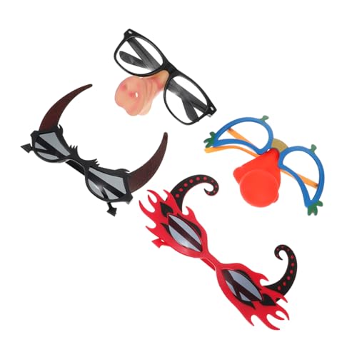 FOMIYES 4pcs Round Glasses Frames for Adults Funny Halloween Party Glasses Masquerade Eyeglasses Props
