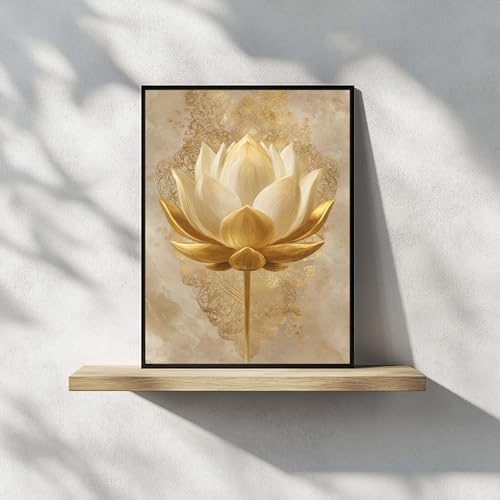 Maison Decor Sans Cadre Lotus Zen Doré pour habiller vos murs - 6