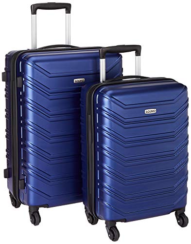 Amazon Brand – Solimo Cruiser Hardside Trolley, Blue, Set of 2 (55cm + 66cm)