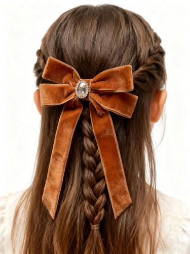 Pinzas de cabello de terciopelo para niñas, 2 piezas miniatura 4