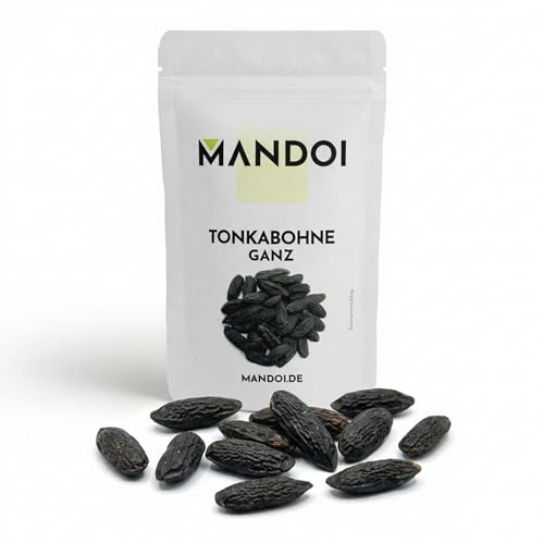 Mandoi Tonkabohne ganz 10 Stück Premium wilde Tonka Bohnen zum backen Schlagsahne Gin als Vanille Ersatz