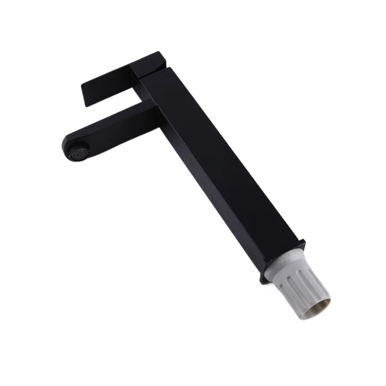 Grifo de lavabo negro mate de acero inoxidable 304, grifos mezcladores de agua fría y caliente montados en cubierta, Palanca única, 1 ud.