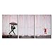 Wieco Art 3 Piece Banksy Famous Canvas Paintings Wall Art Raining day Modern Large Inspirational Grey Love Pictures Print Artwork for Dining Room Kitchen Home Office Decor