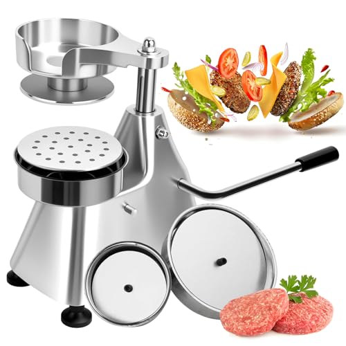 15,2 cm Edelstahl Hamburger Patty Maker, robuste Burgerpresse für hausgemachte Patties, einfach zu formen perfekt runde Burger