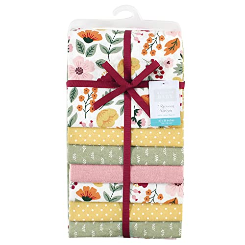Image of Hudson Baby Unisex Baby Cotton Flannel Receiving Blankets Bundle, Fall Botanical, One Size