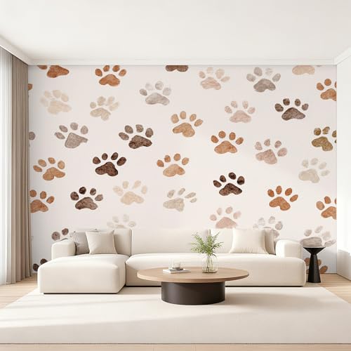 Papier peint panoramique empreintes aquarelle pour une décoration tendre