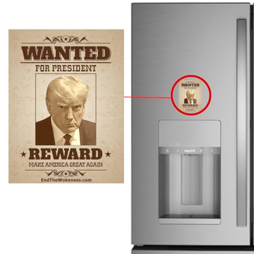 Imán decorativo para refrigerador Trump Wanted Poster miniatura 2