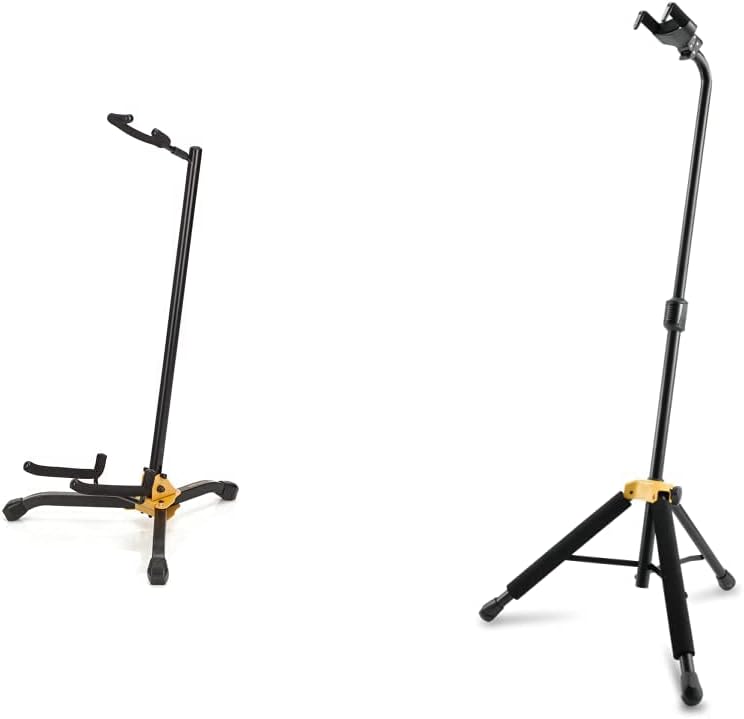 Hercules GS405B Shoksafe Guitar Stand, Black & GS414B + Acoustic Guitar Stand Plus