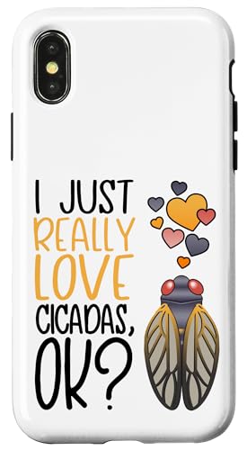 ���킢����̗��l I Really Love Cicadas �X�}�z�P�[�X iPhone X/XS �p