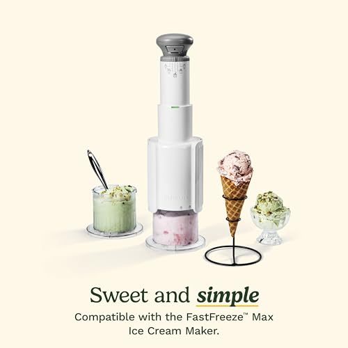 Image of FastFreeze MAX Ice Cream Maker Dessert Cups 2-Pack - 1-Pint Freezer Cups with Lids, Dishwasher-Safe, Compatible with ICE-FD50 for Homemade Ice Cream, Sorbet, Smoothies & Frozen Desserts