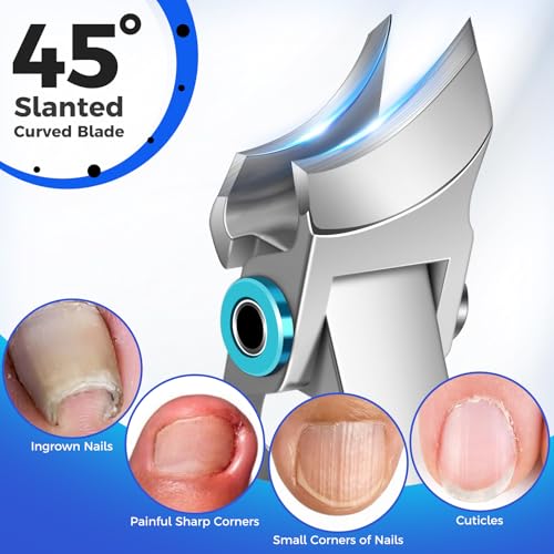 Nagelknipser Fußnägel für Senioren, DRMODE Schräge Nagelknipser für Dicke Nägel mit breiter Backenöffnung, Große Nagelzwicker Fingernägel für eingewachsene Zehennägel