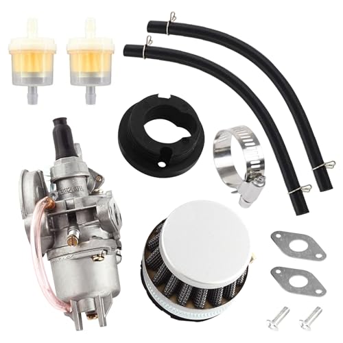 SUNOYA Carburador Desbrozadora, Espacio Del Orificio Del Carburador 38 mm, Carburadores De Cortacésped, Carburador Moto 49cc para Motor Universal De 2 Tiempos De 47 cc, 49 cc, Mini Moto, Dirt Bike