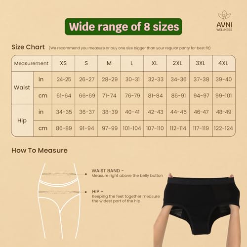 Image of Avni - Washable Period Panty | Pack of 1 | Breathable Bamboo Fabric | Medium to Heavy Flow | Protection up to 10 hrs | No Leaks, No Stains | High Waist Underwear for Women | Reusable for 2 yrs