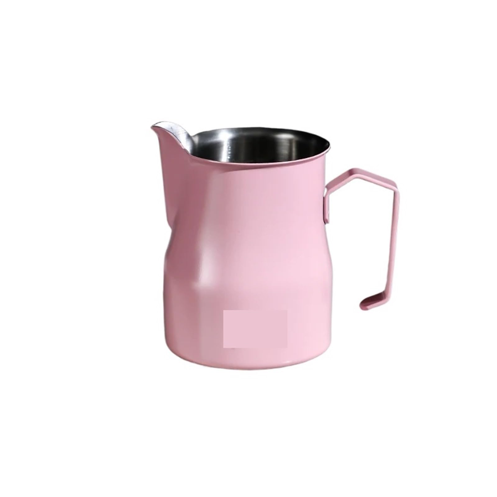 Jarra de espuma leche rosa 300/450ml, taza café expreso acero inoxidable con escala, Compatible Latte Art Barista(Pink 300ml)