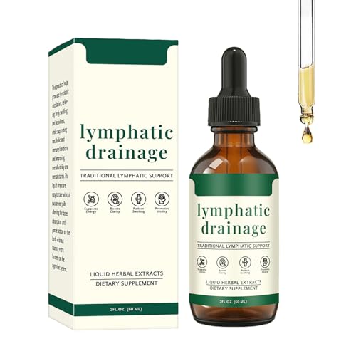 Lymphatic Drainage Drops Herbal Lymph Support with Cleavers Red Clover Stillingia Root & Prickly Ash Bark Natural Fluid Balance & Detox Drops Glycerin Base 60ml