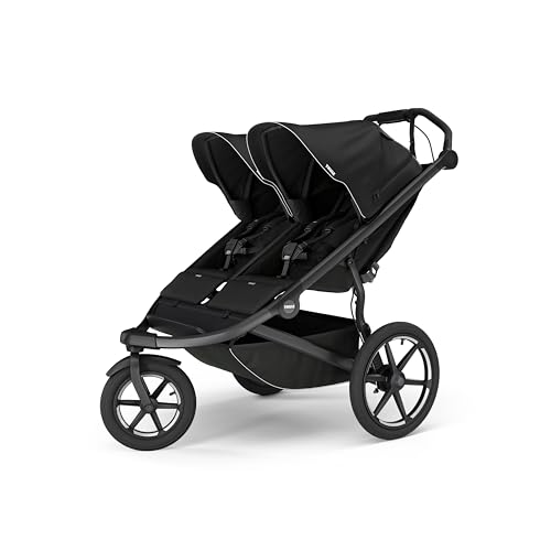 Thule Urban Glide 3 Double Child All-Terrain Stroller, Lightweight, Air-Filled Tires & Suspension, Integrated Hand Brake