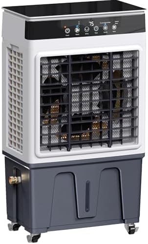 Swamp Cooler, 3500CFM 3-in-1 Evaporative Air Cooler with 6.5Gal Water Tank, Dry-Run Protection, 120° Oscillation, 12H Timer, Remote, 4 Ice Packs, Portable Air Conditioner for Bedroom Home Office