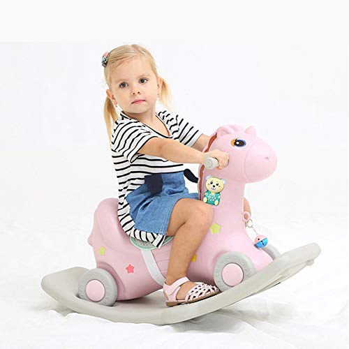 WDW 2-in-1 Schaukelpferd für Kinder, Laufrad für Kleinkinder, Schaukelpferd ab 1 Jahr, Größe – 88 L × 51 H × 39 B cm – Pink – Bild 6
